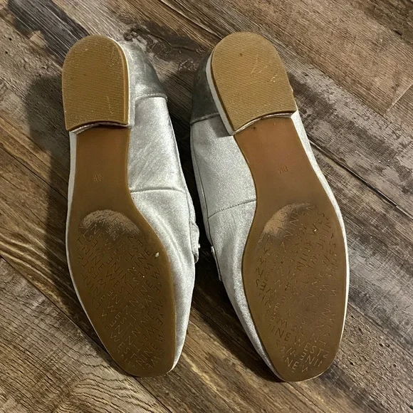 Nine West Metallic Silver Studded Loafers - Picture 3 of 5